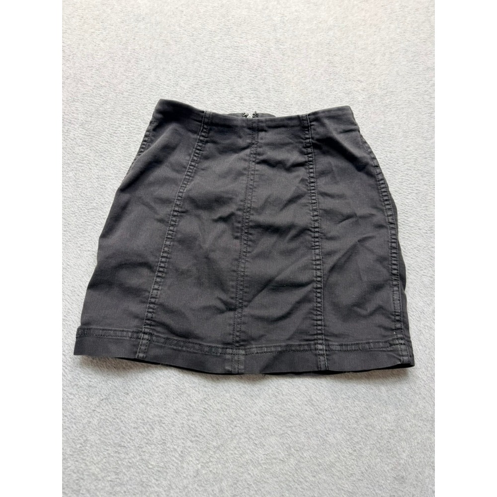 Free People Black Mini Skirt A-Line Seam Detail Size 2